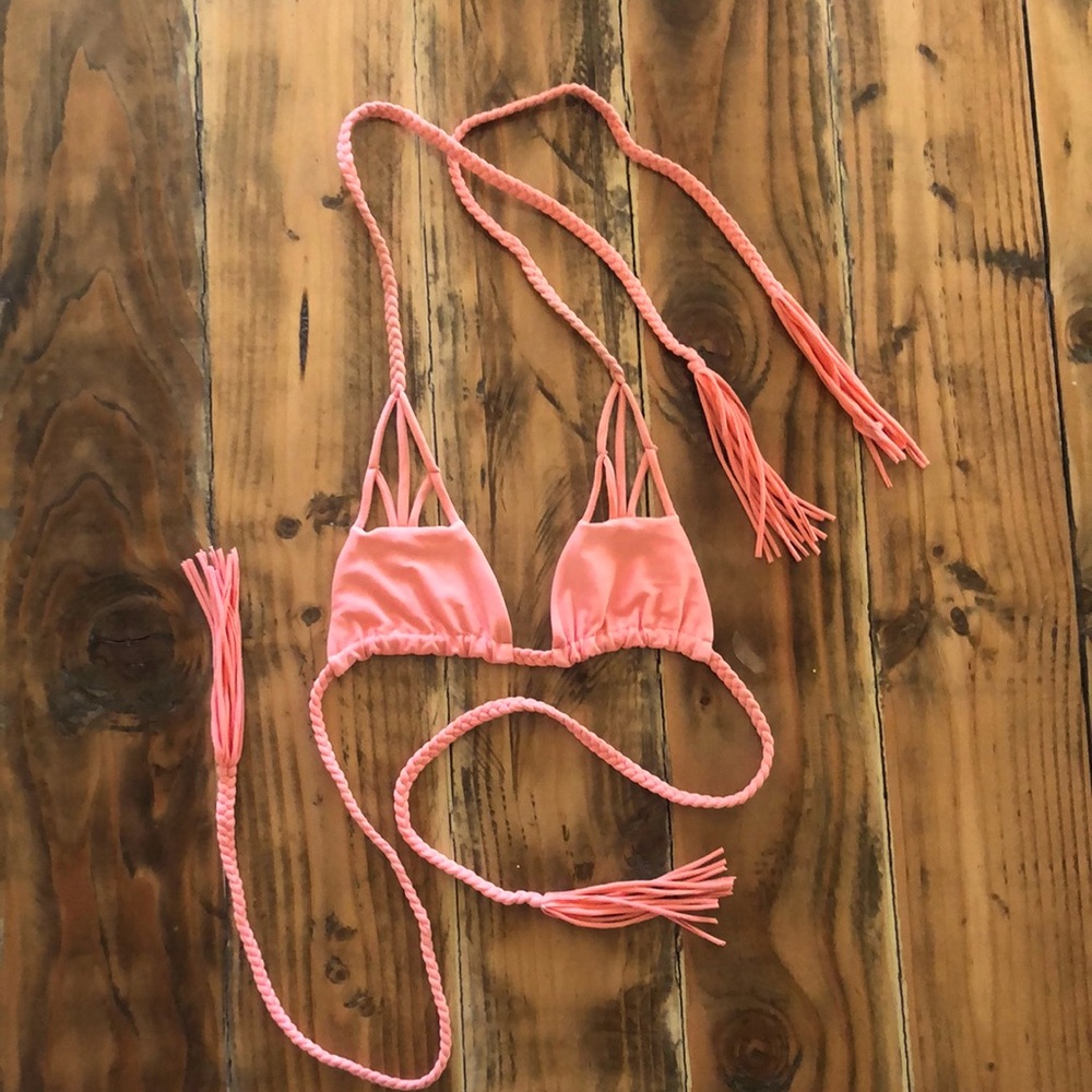 ACACIA Swimwear Bikini Top Orange Sherbet Small